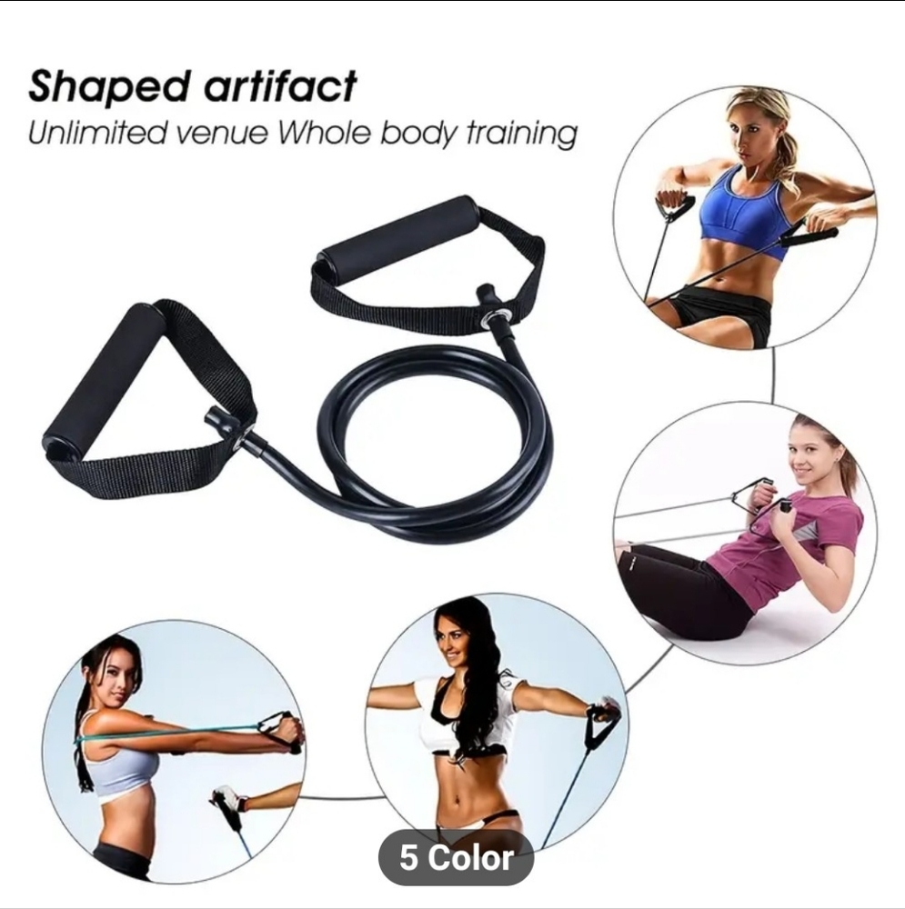 Home Fitness Revolution: 5-Level Adjustable Resistance Bands with Handles